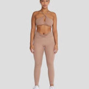 CSB Crop Shop Boutique Serenity Drawstring Leggings in Dune Size M